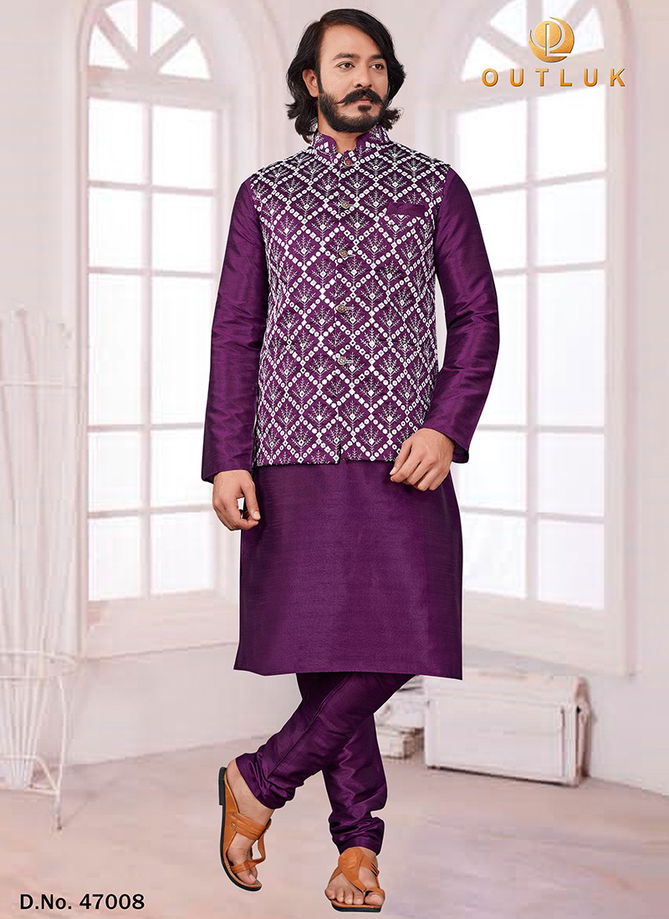 Outluk Vol 47 Exclusive Wear Wholesale Kurta Pajama With Jacket Collection